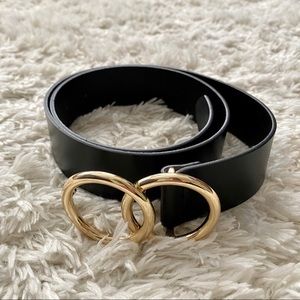 INC double circle leather belt